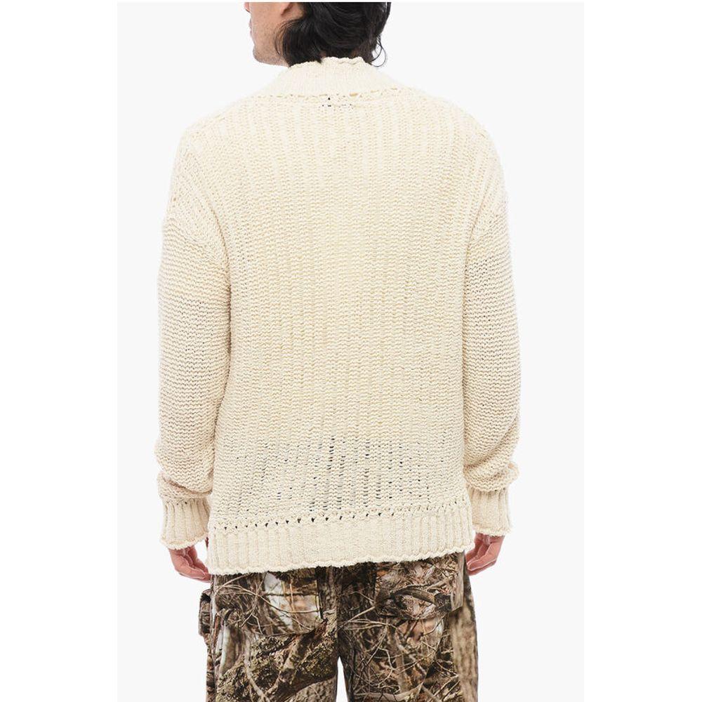 ROBERTO COLLINA Roberto Collina V-Neck Perforated Cotton Men's Cardigan