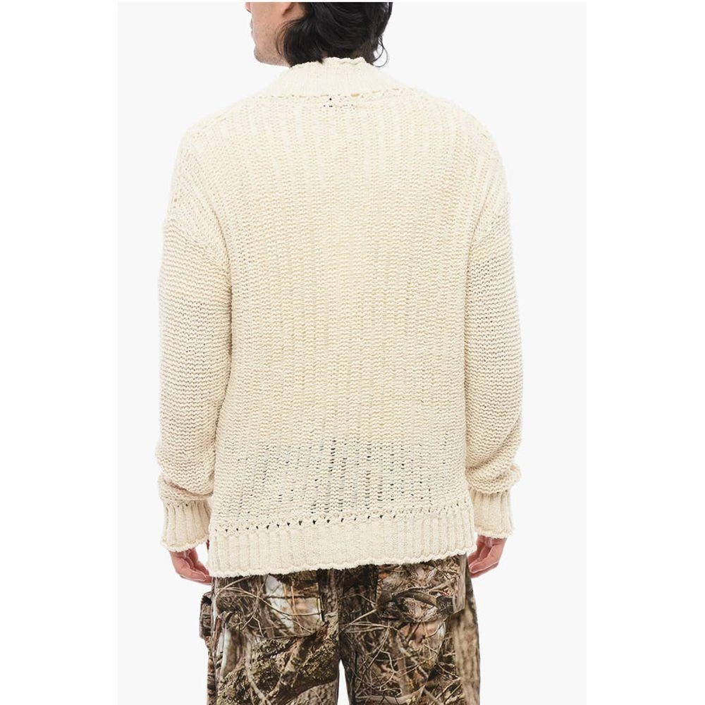 ROBERTO COLLINA Roberto Collina V-Neck Perforated Cotton Men's Cardigan 2