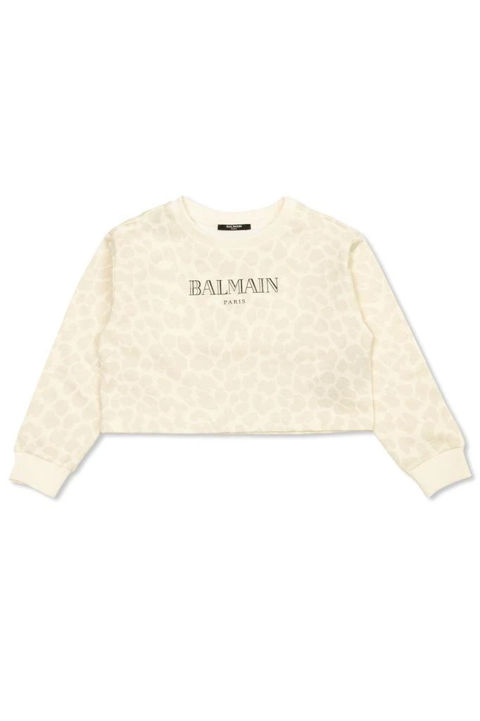 Balmain Balmain Kids Logo Printed Copped Sweatshirt