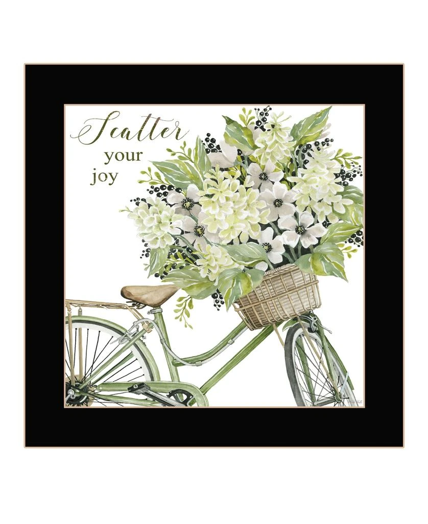 Hivvago SCATTER YOUR JOY WITH FLOWERS Black Framed Print Wall Art 2