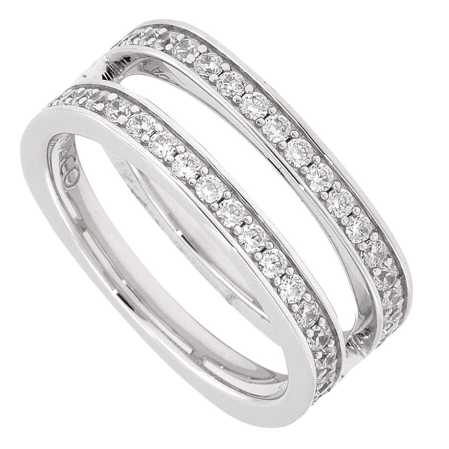 apm Monaco Double Line Pave Stering Silver Ring 1