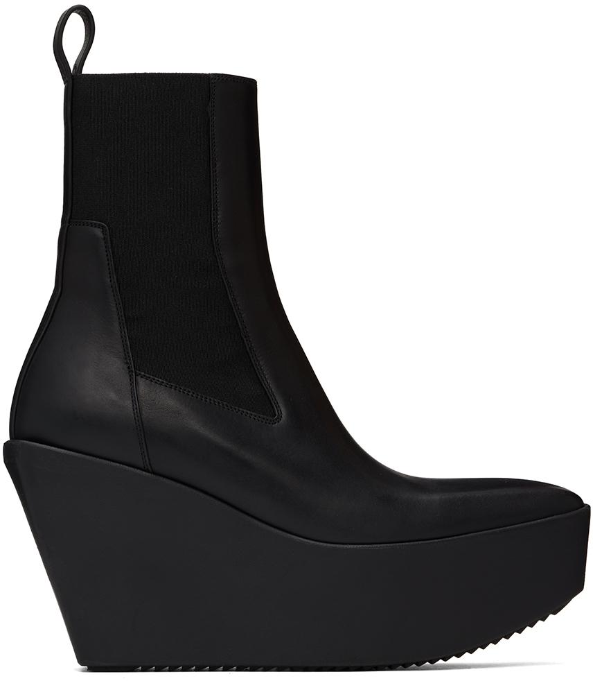 Rick Owens Black Porterville Sliver Platform Beatle Boots