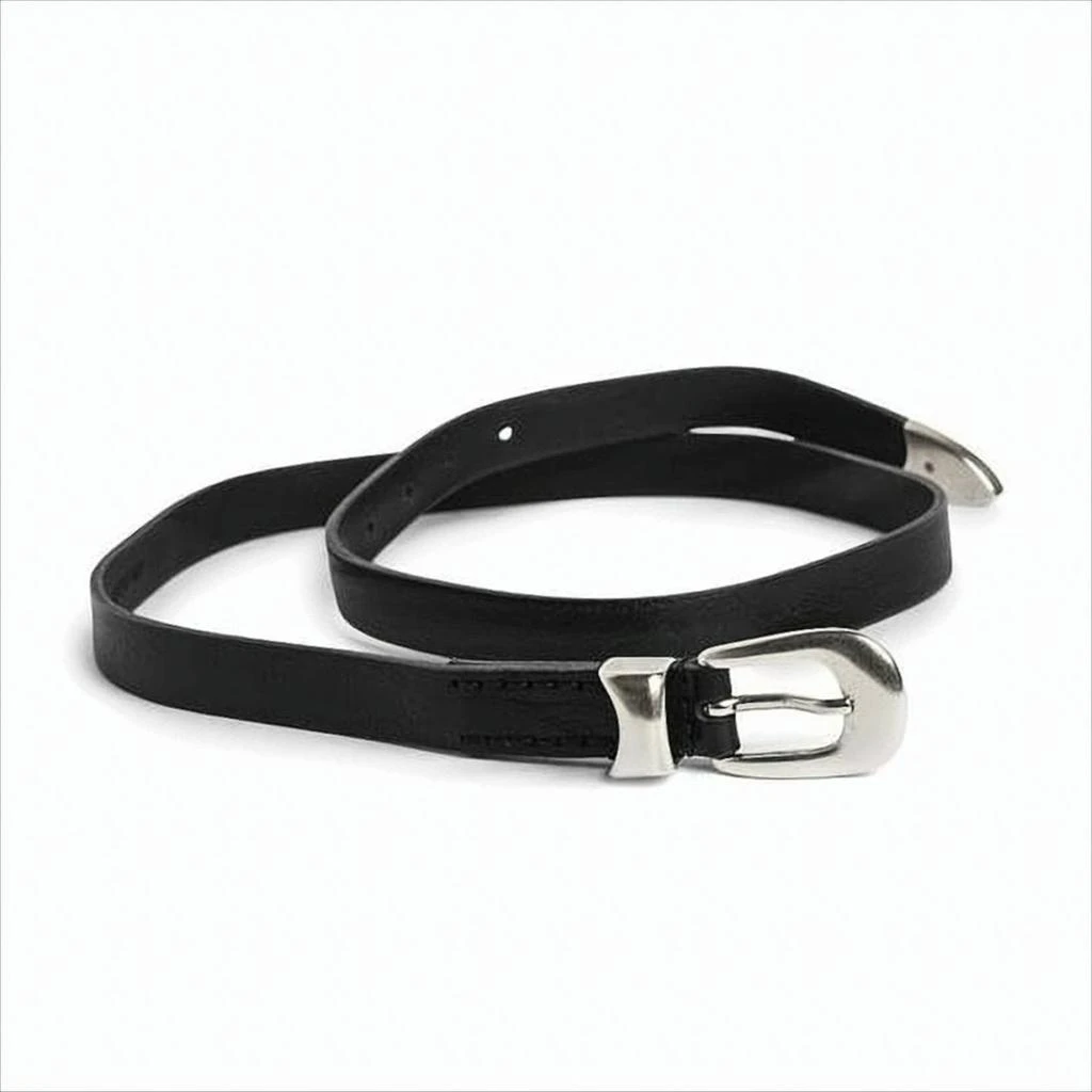 Our Legacy Narrow Black Calf Leather Belt