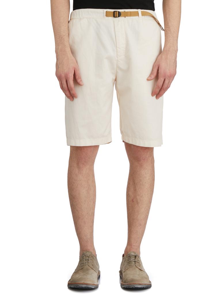 WHITE SAND COTTON AND LINEN BERMUDA SHORTS