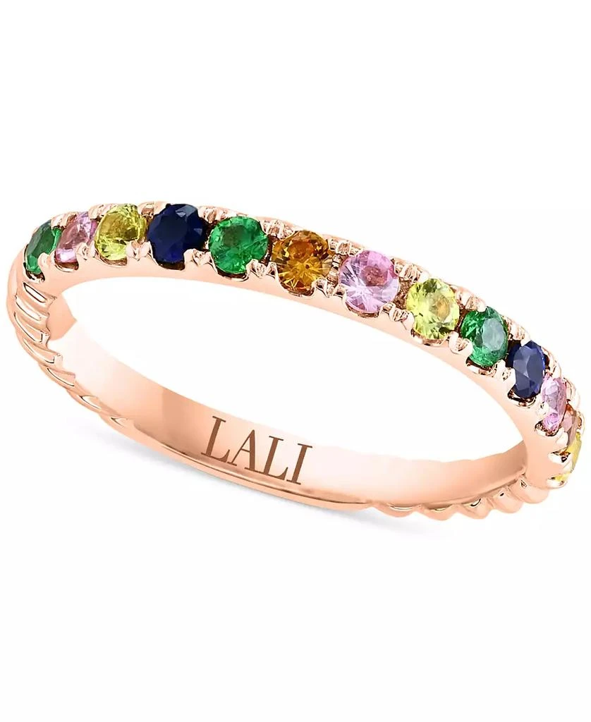 LALI Jewels Multicolor Sapphire (3/8 ct. t.w.)
Tsavorite (1/8 ct. t.w.) Band Ring in 14k Rose Gold