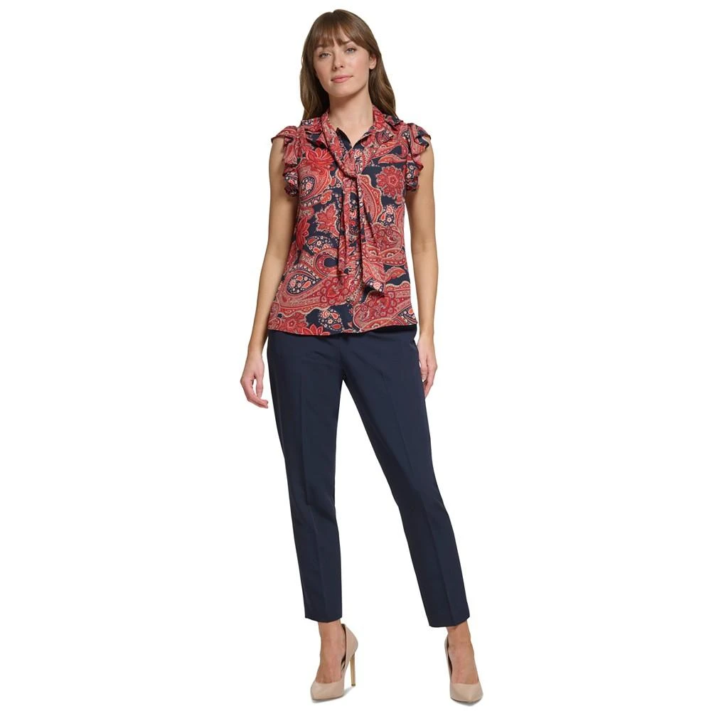 Tommy Hilfiger Women's Paisley-Print Tie-Neck Ruffle Top 6