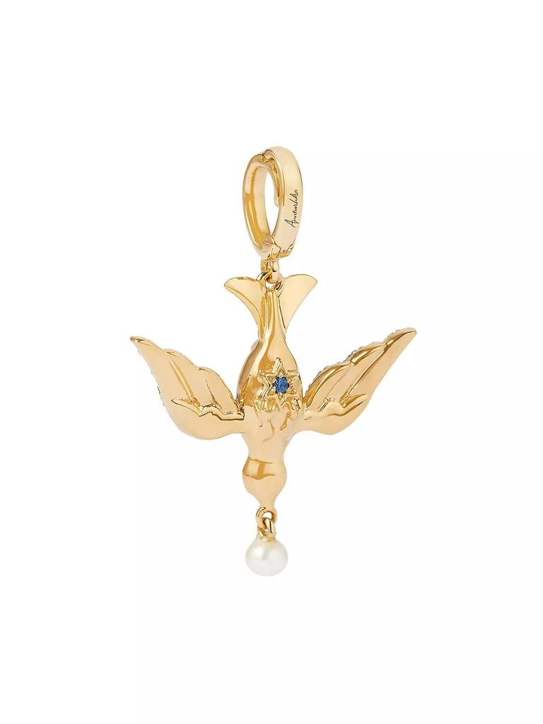 Annoushka Annoushka X Temperley 18K Yellow Gold, White Rhodium, Pearl &amp; 0.25 TCW Diamond Lovebirds Charm Pendant 3