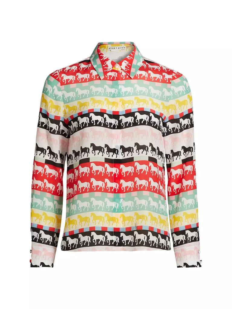 Alice + Olivia Willa Silk Butterfly Shirt 1