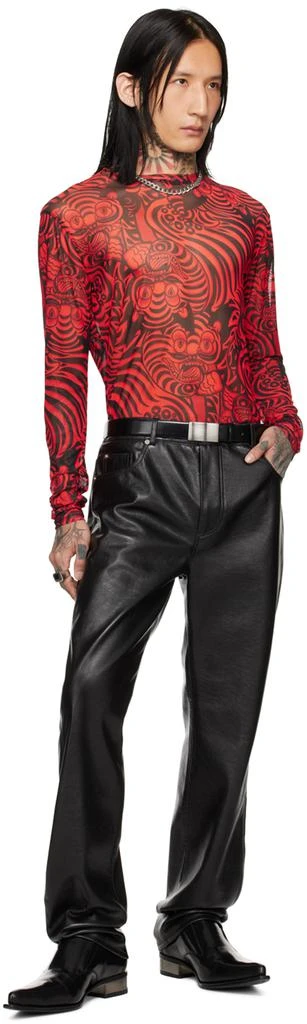 LU'U DAN Black Straight-Leg Faux-Leather Trousers 5