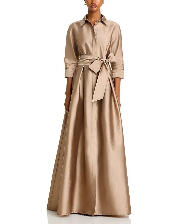 Teri Jon Taffeta Shirt Waist Gown Size 6