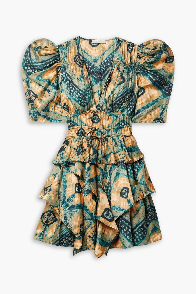Ulla Johnson Zita ruffled printed silk-twill mini dress 1