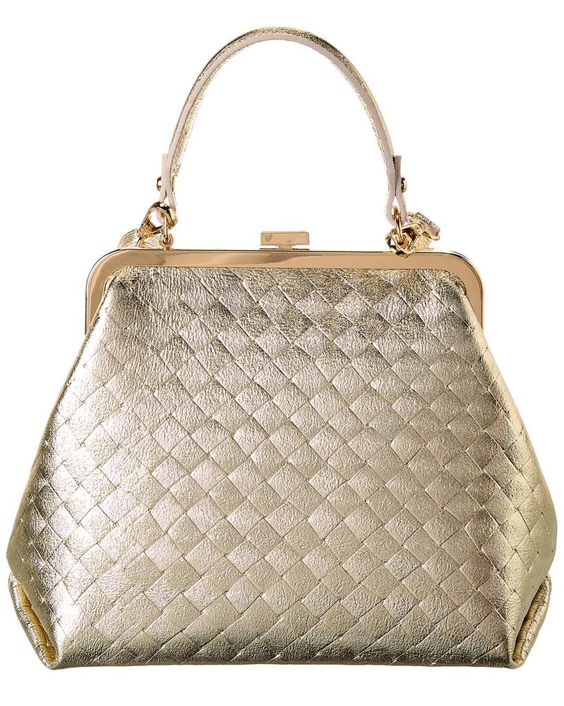 Persaman New York Estelle Kisslock Leather Satchel
