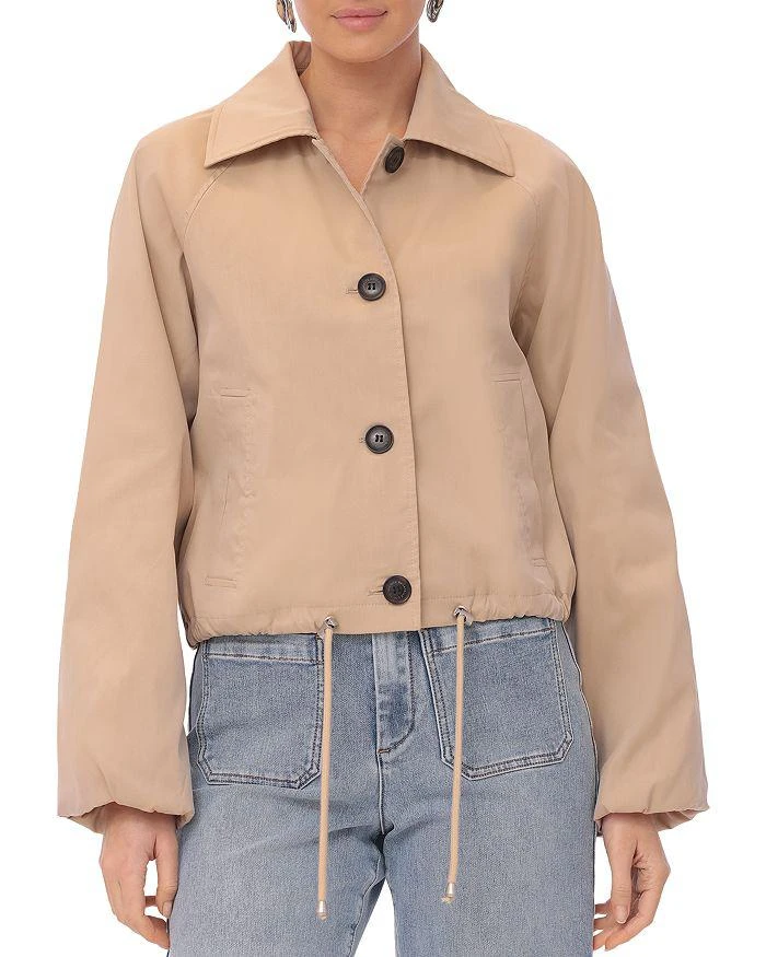 Bagatelle Button Front Cropped Trench Jacket 4