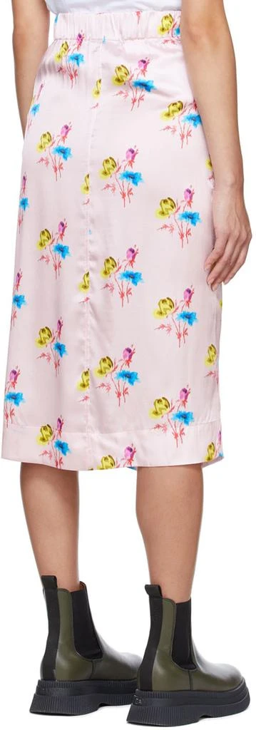 Ganni Pink Silk Midi Skirt 3