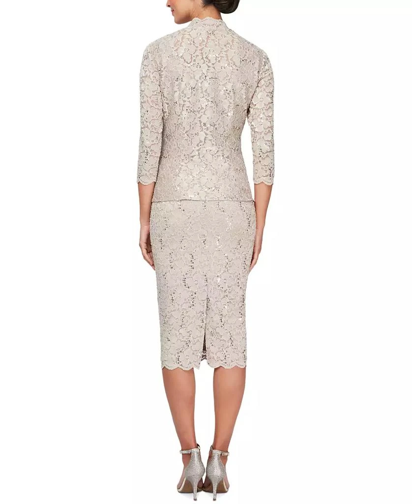SL Fashions Petite 2-Pc. Lace Jacket & Midi Dress Set 3