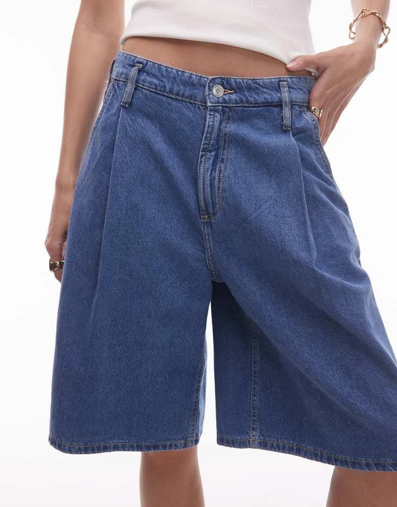 Mango Mango bermuda denim short in light blue 4