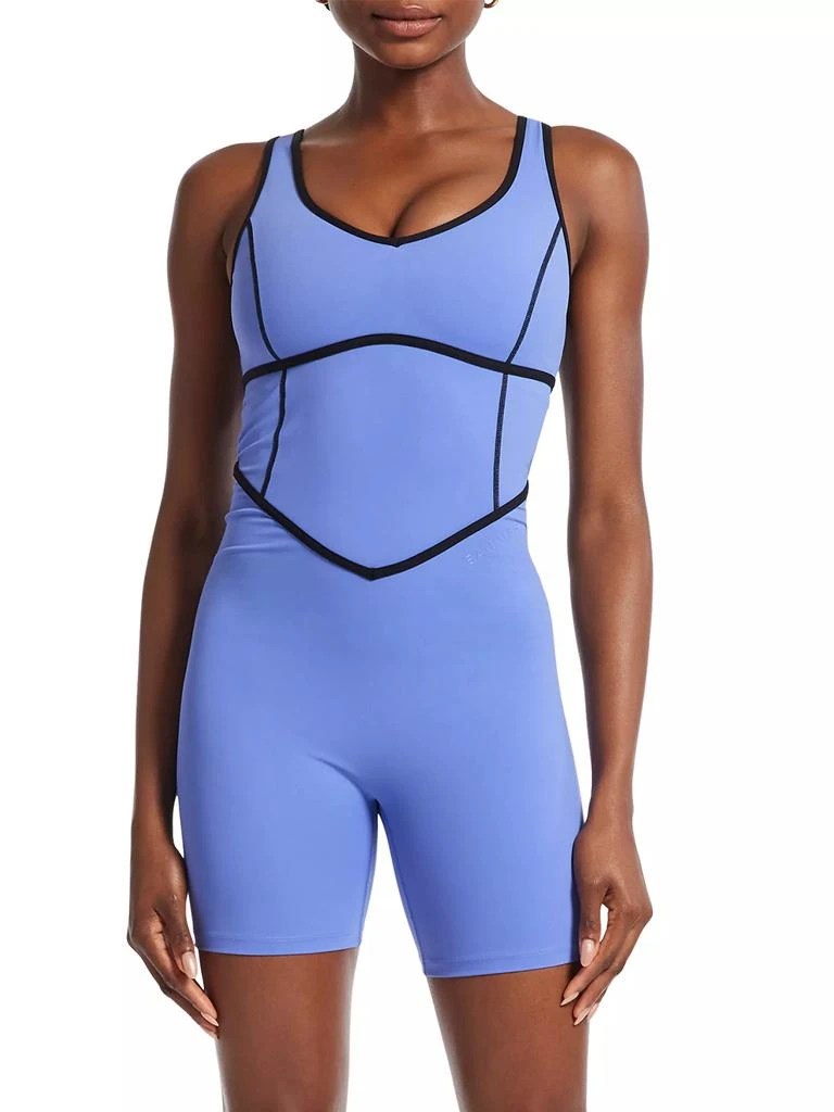 Bandier Tempo V-Neck Contrast Seam Playsuit 3