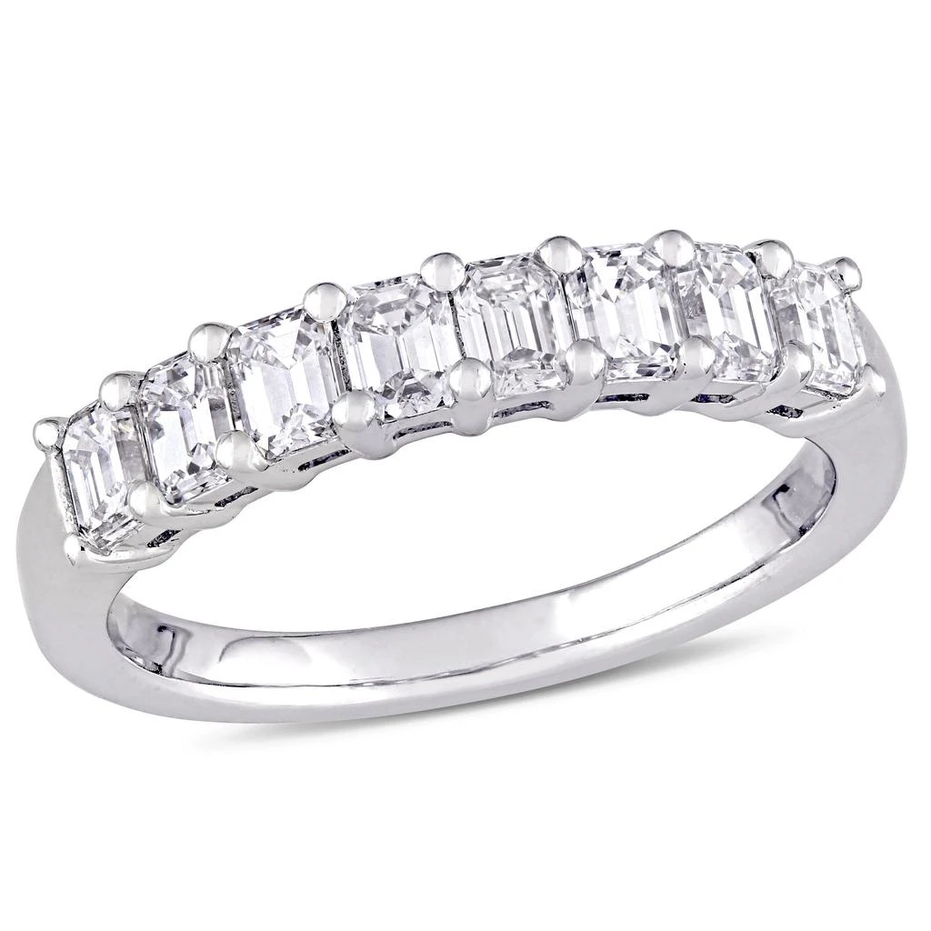 Mimi & Max 1ct TW Emerald-Cut Diamond Semi-Eternity Band in 14k White Gold 1