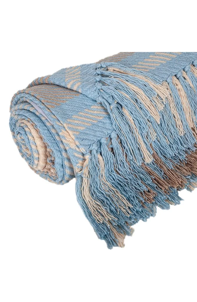 Parkland Sugilite Stripe Fringe Trim Throw Blanket 2