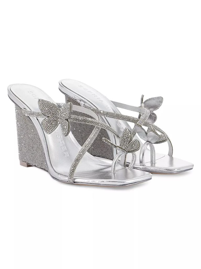 Sophia Webster Vanessa 90MM Crystal Butterfly Wedge Sandals 2
