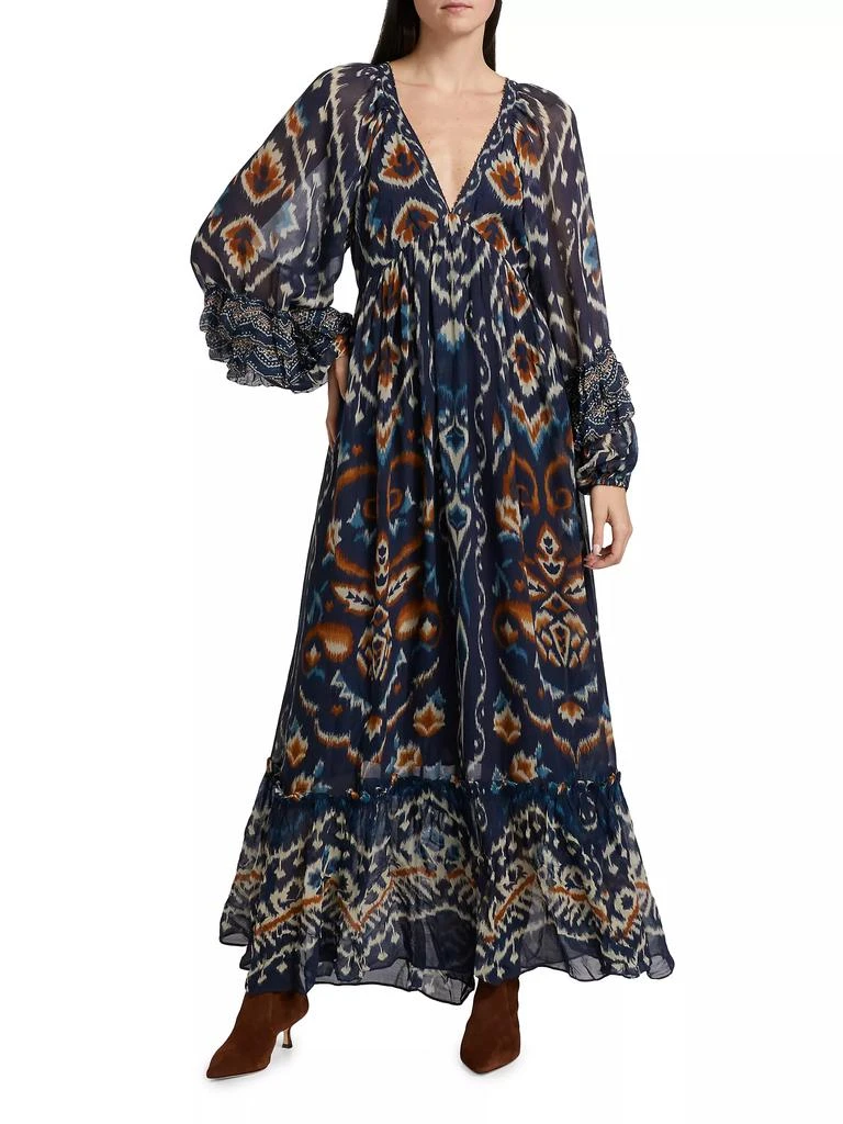 Farm Rio Pineapple Ikat-Inspired Maxi Dress 3
