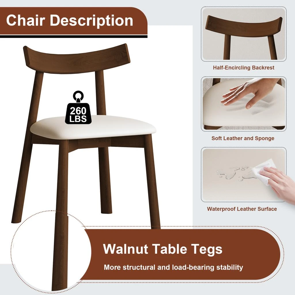 Streamdale Furniture Streamdale Kitchen Island Set with 4 Chairs, Extendable 
Rotating Table, Retro Design 6