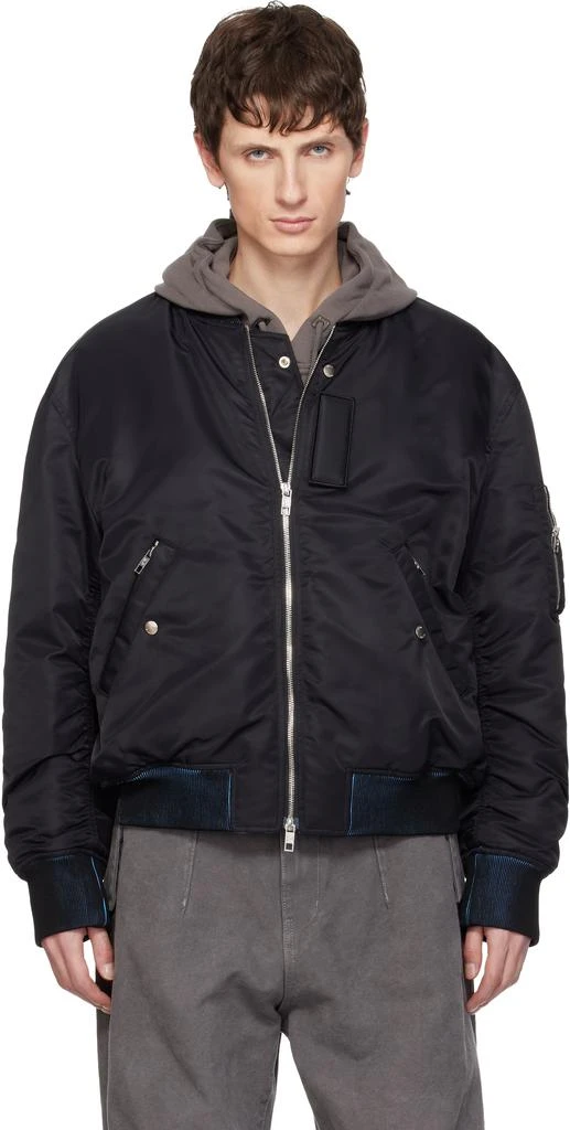 Wooyoungmi Black Back Logo MA-1 Bomber Jacket