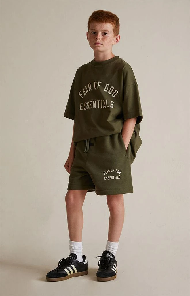 Essentials Kids Military Fleece Soccer Sweat Shorts 2