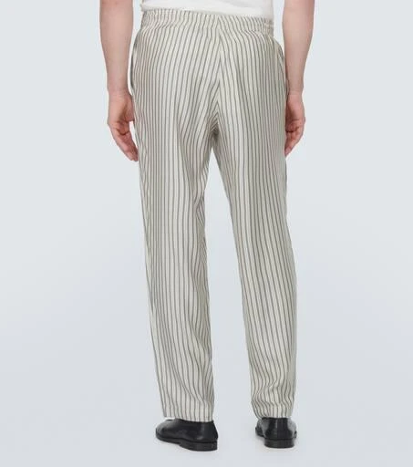 Le Kasha Striped silk straight pants 4