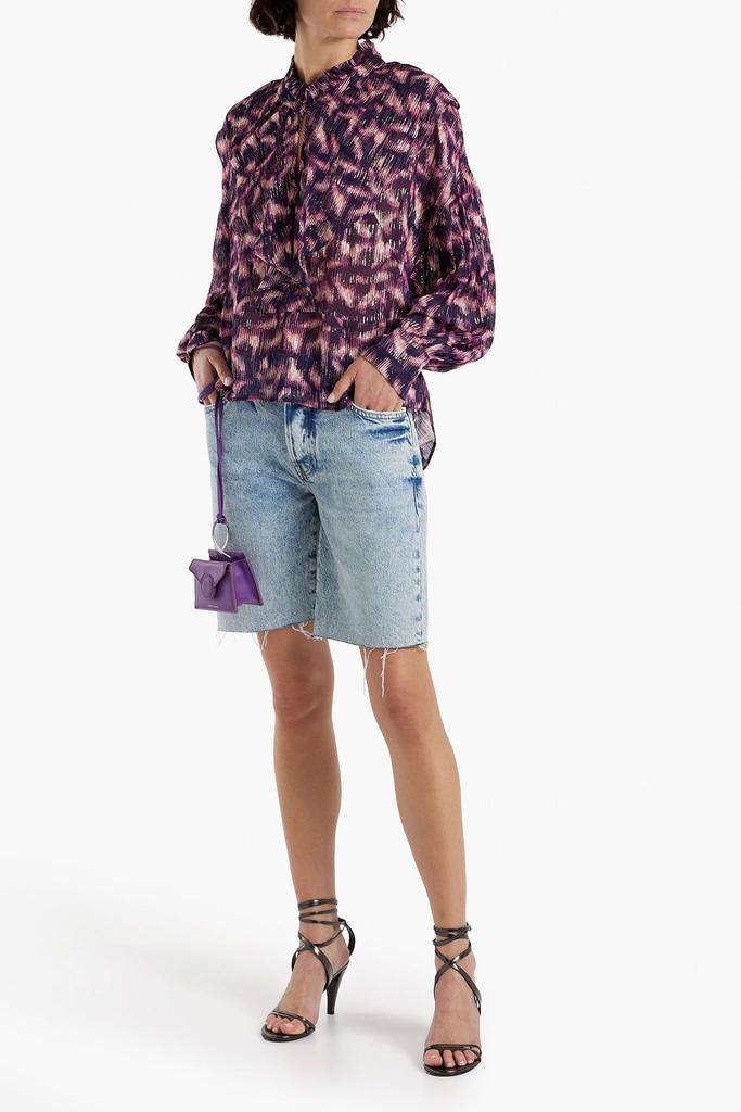 IRO Tchami ruffled printed fil coupé georgette blouse