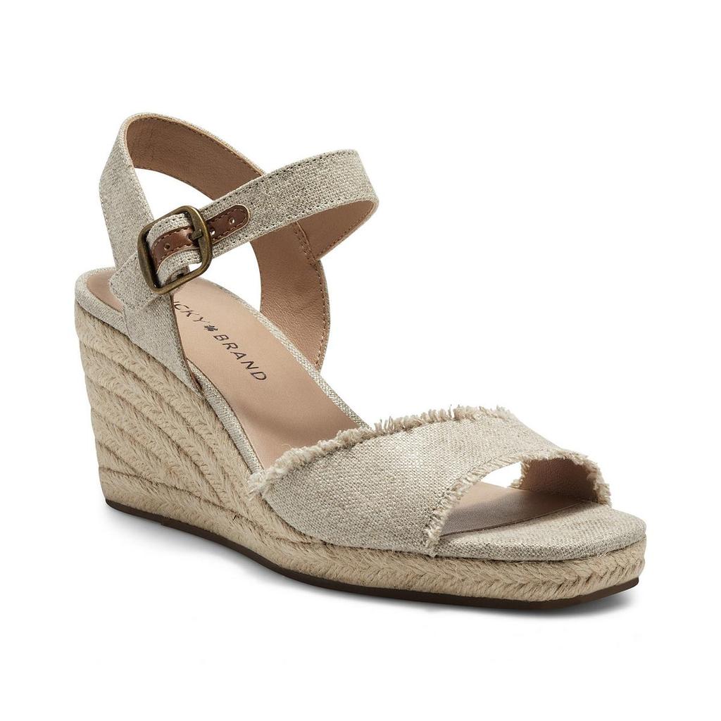 Lucky Brand Moliey Womens Canvas Wedge Sandals