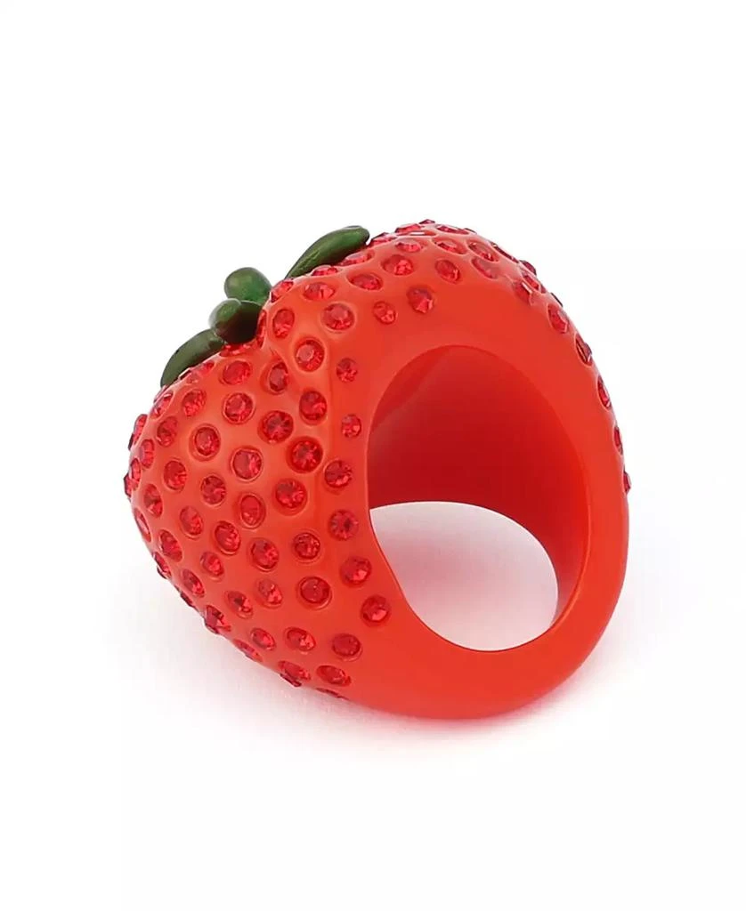 Betsey Johnson Faux Stone Hothouse Bloom Tomato Cocktail Ring 4