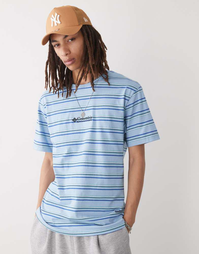 Columbia Columbia Somer Slope II striped  t-shirt in blue