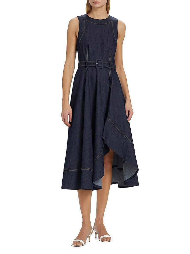 Cinq à Sept Zelda Denim Belted Midi-Dress 3