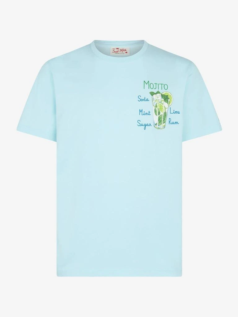 Mc2 Saint Barth Man Cotton T-shirt With Mojito Embroidery 2