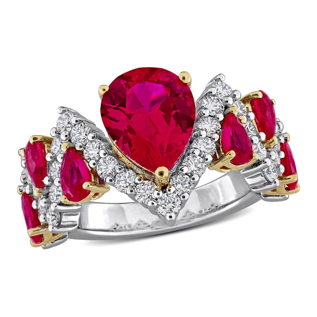 Mimi 
Max Created Forever Created Ruby or Created Blue Sapphire and Lab-Grown Diamond Ring  Sterling Silver