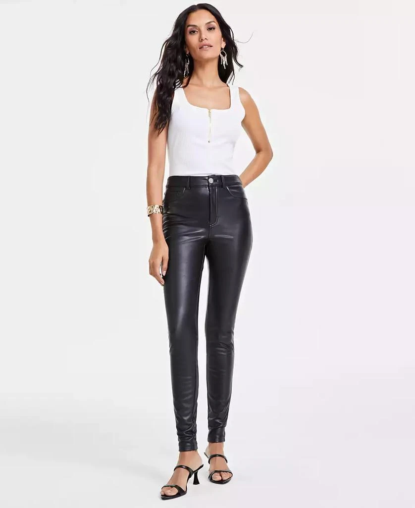 INC International Women's Faux-Leather Skinny Pants, Created for Macy's 5