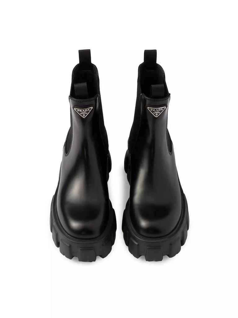 Prada Monolith Brushed Leather Chelsea Boots 3