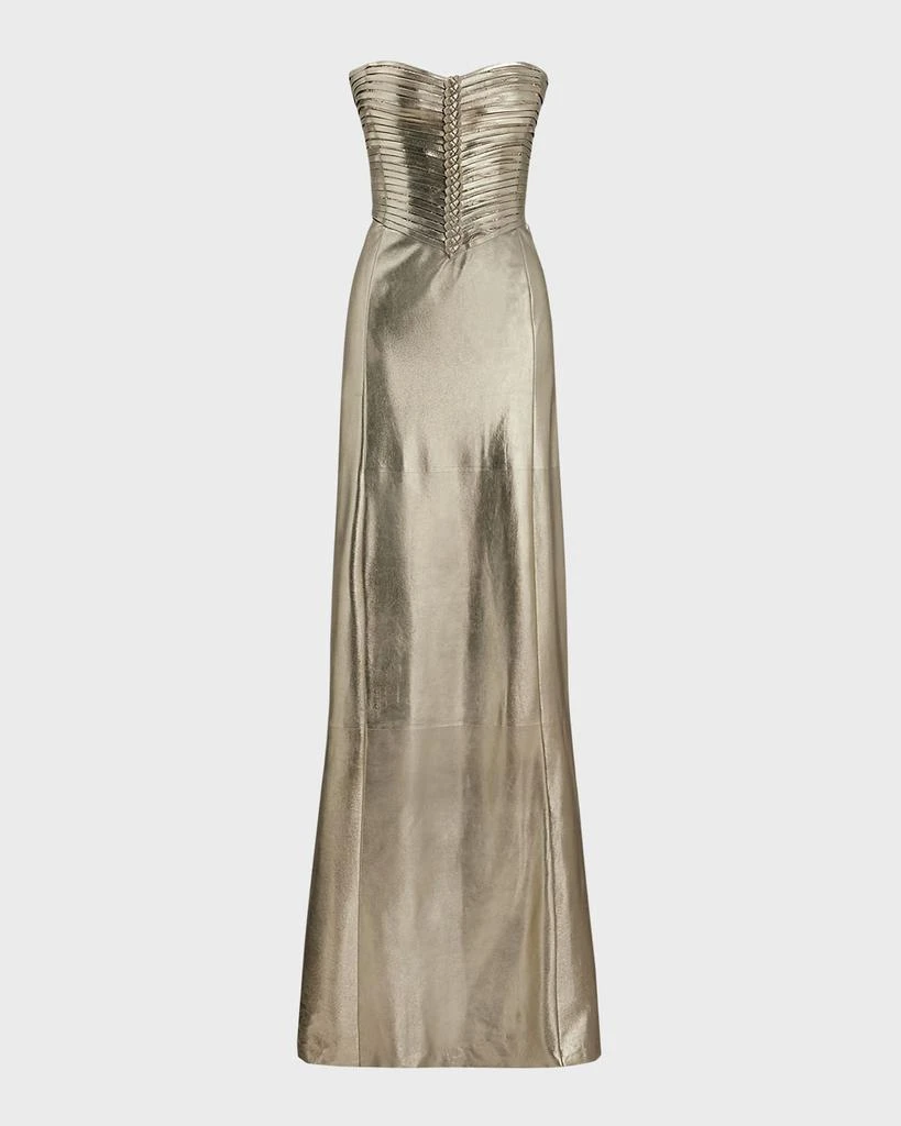 Ralph Lauren Kaylen Laminated Suede Evening Dress 1