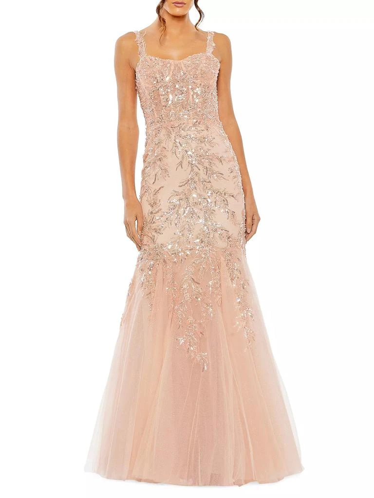 Mac Duggal Embellished Tulle Corset Trumpet Gown 1