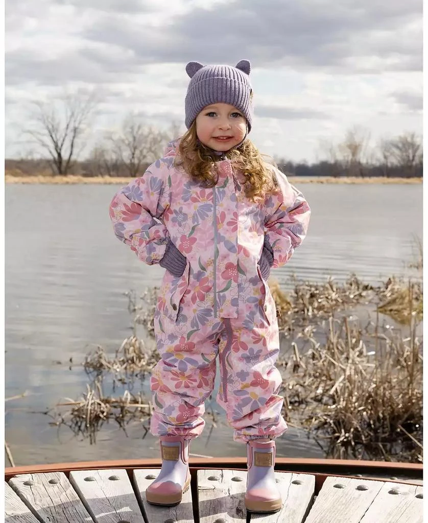 Deux par Deux Baby Girl Baby Mid-Season One-Piece Outerwear with Hat Flower Print 2