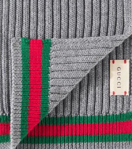 Gucci Web Stripe wool scarf 2