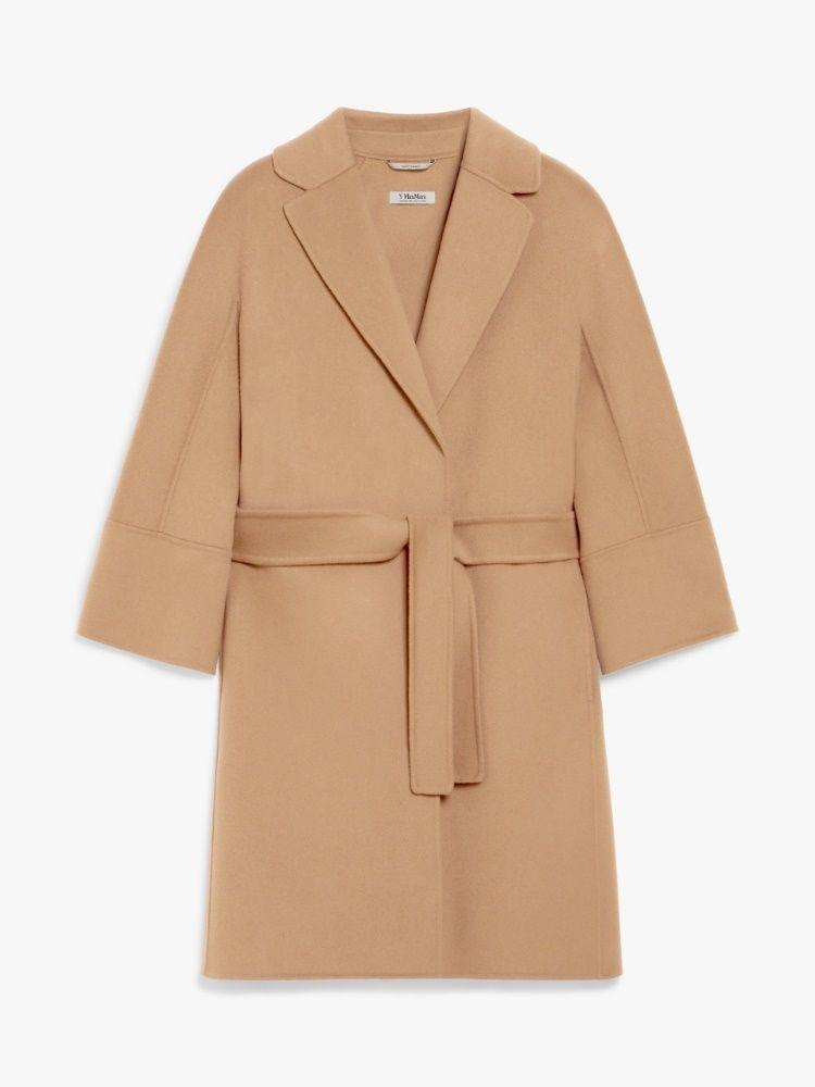 Max Mara WHITE CASHMERE BLEND DRESSING GOWN COAT - Coats