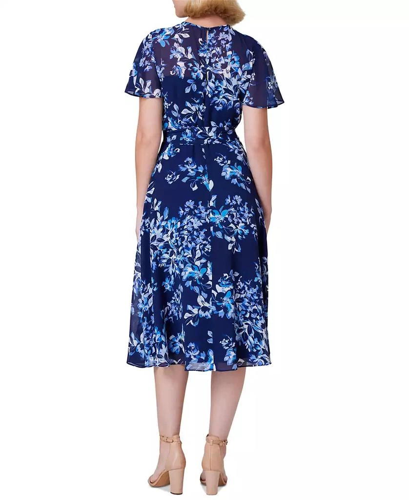 Jessica Howard Women's Belted Floral Chiffon Midi Dress 2