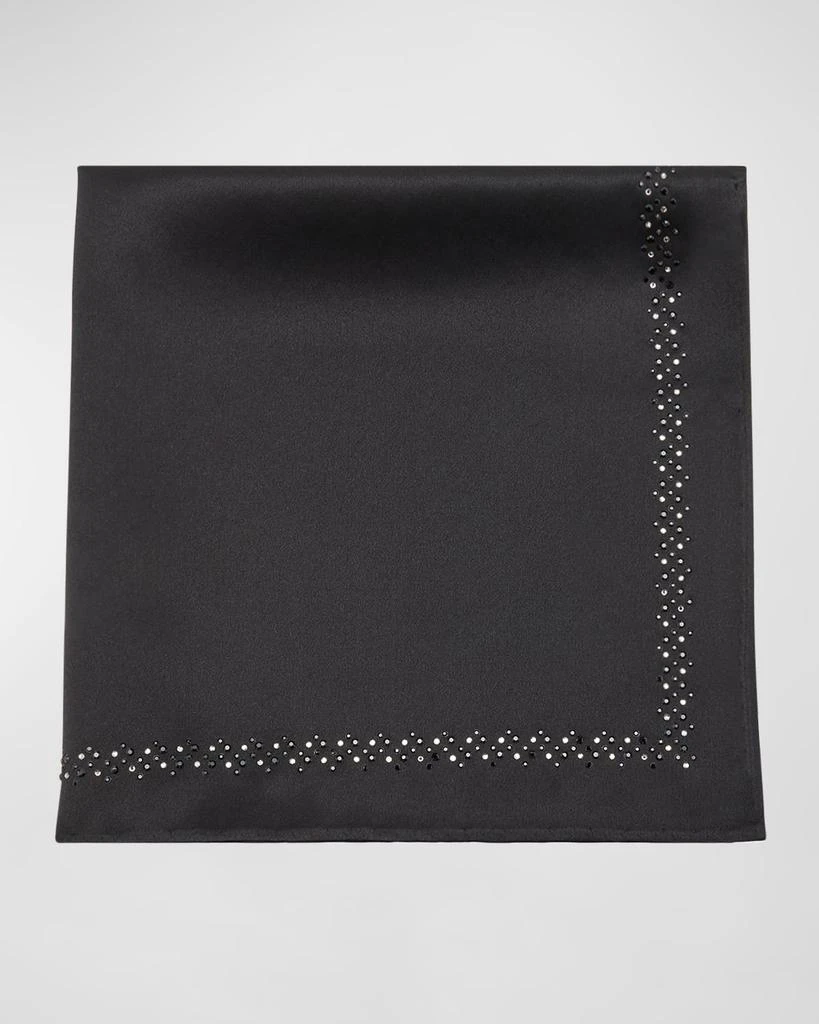 Stefano Ricci Men's Silk Crystal-Trim Pocket Square 1