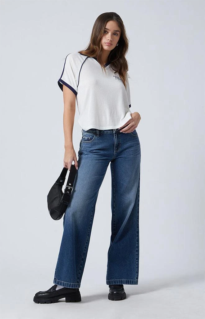 PacSun Casey Seam Low Rise Baggy Jeans Dark Indigo 2