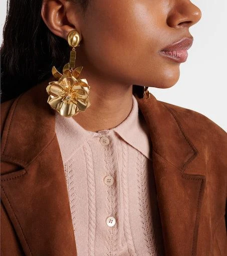 Miu Miu Floral crystal-embellished drop earrings 6