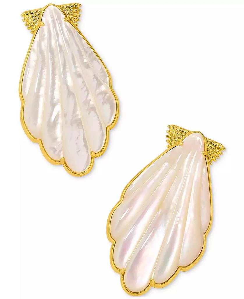 Kendra Scott Gold-Tone Alexa Mother-of-Pearl Shell Earrings Free