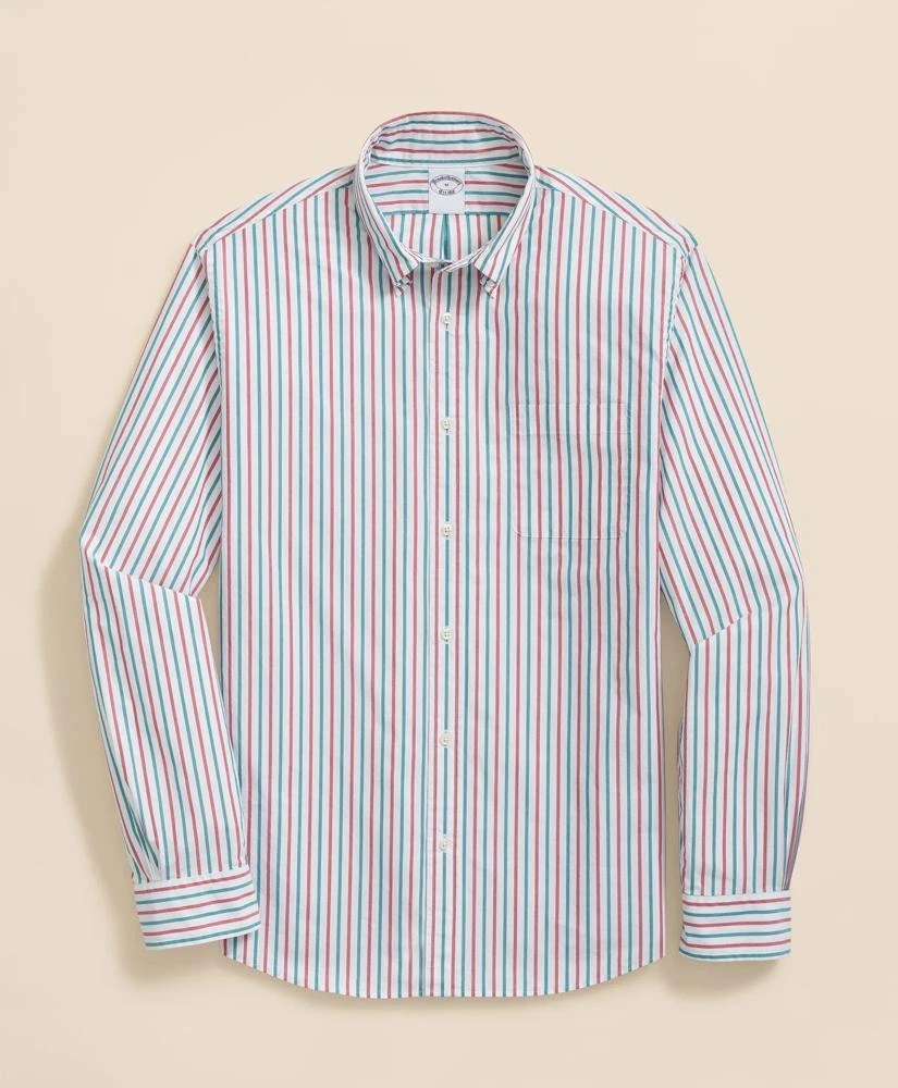 Brooks Brothers Friday Shirt, Poplin Holiday Stripe