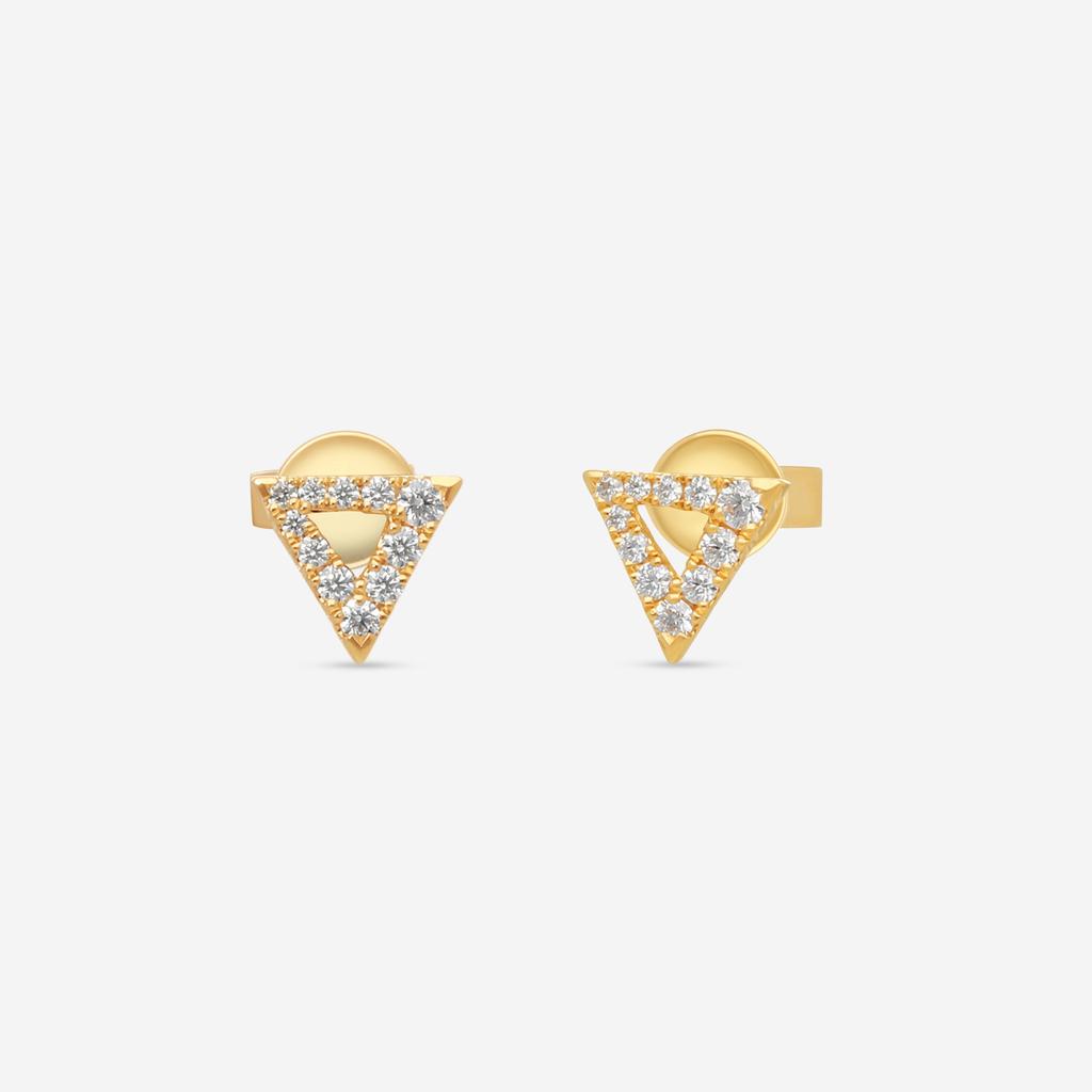 Hearts On Fire Hearts On Fire Charmed 18K Yellow Gold Triangle Earrings HFECHART00208Y